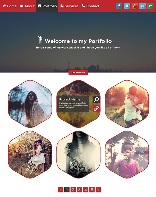 Flat Portfolio Template PSD